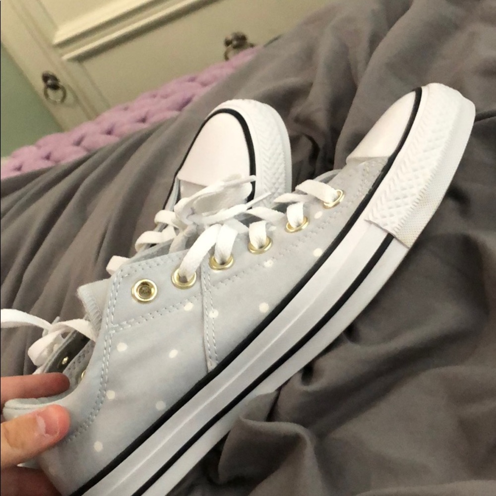 Converse (Chuck Taylor) grey/white dots size 8